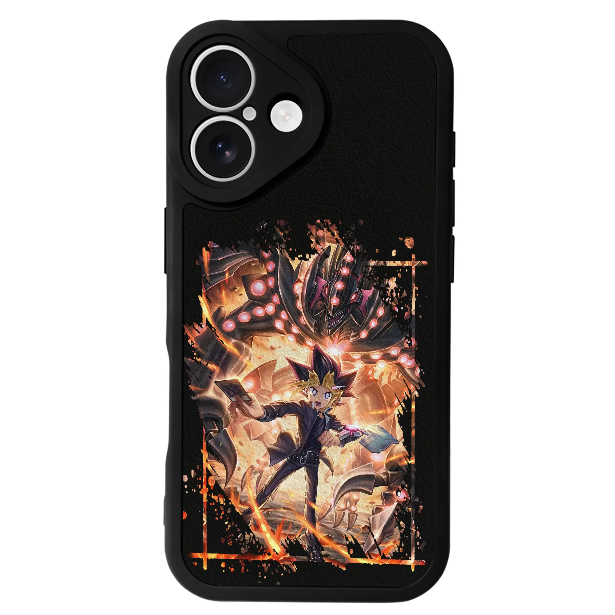 遊☆戯☆王 グッズ,武藤遊戯 - IPhone 16シリーズ対応 ・ シリコンスマホケース ・ レザー調 ・ 高精度フィット ・ 耐衝撃 ・ ワイヤレス充電対応 ・ 精密カット